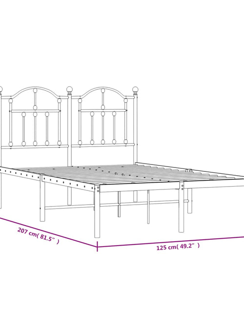 Загрузите изображение в средство просмотра галереи, Cadru de pat metalic cu tăblie, negru, 120x200 cm - Lando

