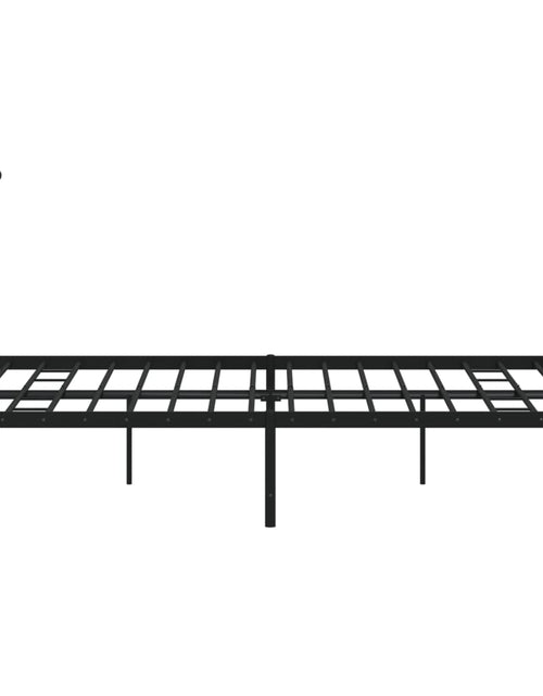 Загрузите изображение в средство просмотра галереи, Cadru de pat metalic cu tăblie, negru, 150x200 cm - Lando
