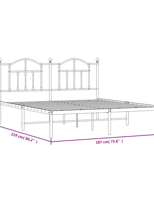 Загрузите изображение в средство просмотра галереи, Cadru de pat metalic cu tăblie, negru, 183x213 cm - Lando
