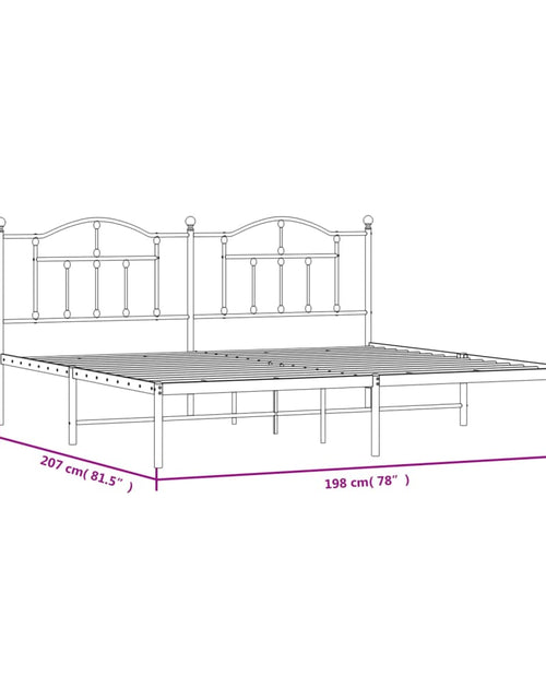 Încărcați imaginea în vizualizatorul Galerie, Cadru de pat metalic cu tăblie, negru, 193x203 cm - Lando
