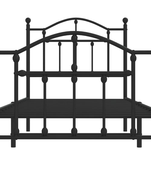 Încărcați imaginea în vizualizatorul Galerie, Cadru pat metalic cu tăblii de cap/picioare, negru, 90x190 cm - Lando
