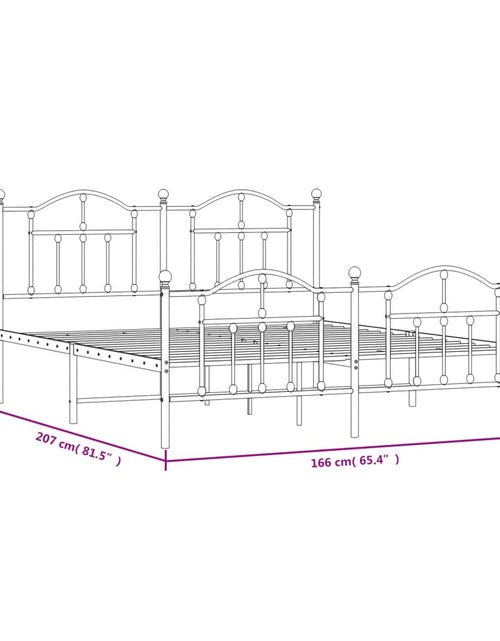 Încărcați imaginea în vizualizatorul Galerie, Cadru pat metalic cu tăblie de cap/picioare, negru, 160x200 cm - Lando
