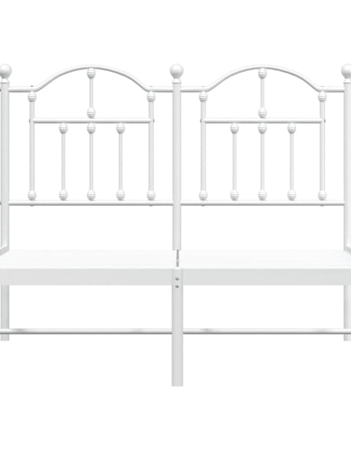 Загрузите изображение в средство просмотра галереи, Cadru de pat metalic cu tăblie, alb, 120x200 cm - Lando
