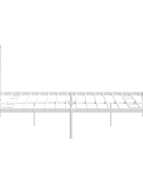 Загрузите изображение в средство просмотра галереи, Cadru de pat metalic cu tăblie, alb, 180x200 cm - Lando
