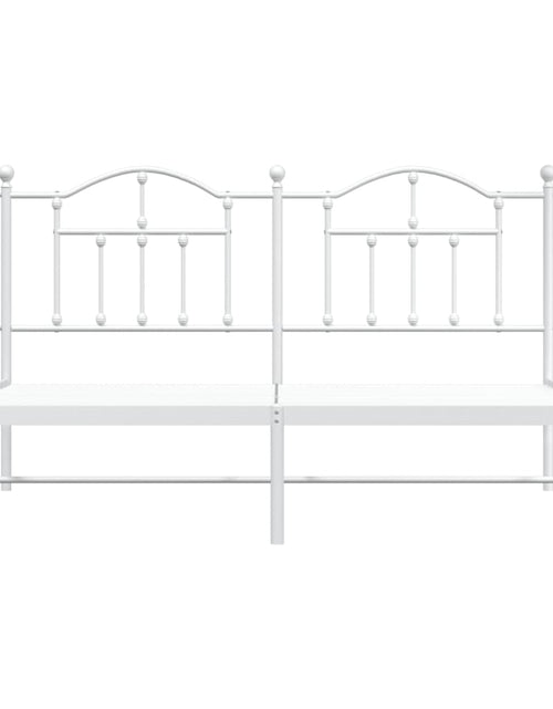 Загрузите изображение в средство просмотра галереи, Cadru de pat metalic cu tăblie, alb, 183x213 cm - Lando
