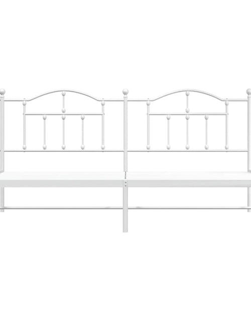Загрузите изображение в средство просмотра галереи, Cadru de pat metalic cu tăblie, alb, 200x200 cm - Lando
