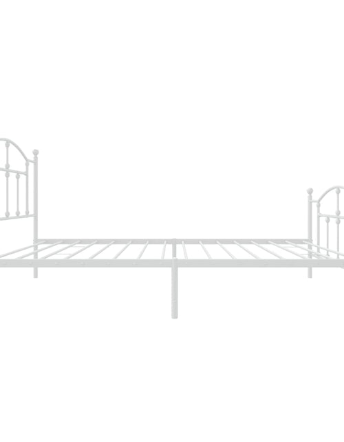 Загрузите изображение в средство просмотра галереи, Cadru de pat metalic cu tăblie de cap/picioare, alb, 107x203 cm - Lando
