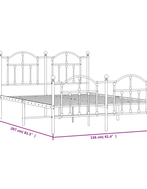 Încărcați imaginea în vizualizatorul Galerie, Cadru de pat metalic cu tăblie, alb, 150x200 cm - Lando
