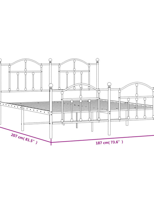 Încărcați imaginea în vizualizatorul Galerie, Cadru de pat metalic cu tăblie de cap/picioare, alb, 180x200 cm - Lando
