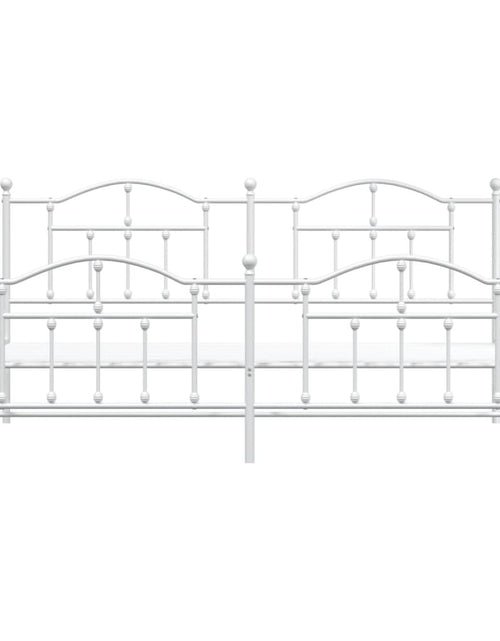 Загрузите изображение в средство просмотра галереи, Cadru de pat metalic cu tăblie, alb, 200x200 cm - Lando
