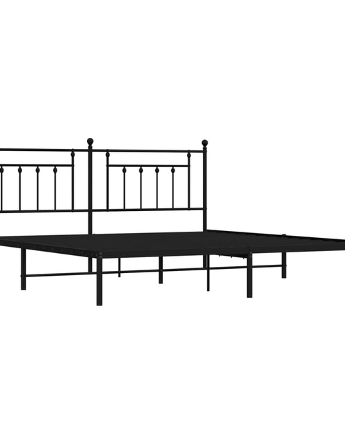 Загрузите изображение в средство просмотра галереи, Cadru de pat metalic cu tăblie, negru, 200x200 cm - Lando
