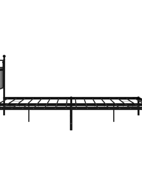 Загрузите изображение в средство просмотра галереи, Cadru de pat metalic cu tăblie, negru, 200x200 cm - Lando
