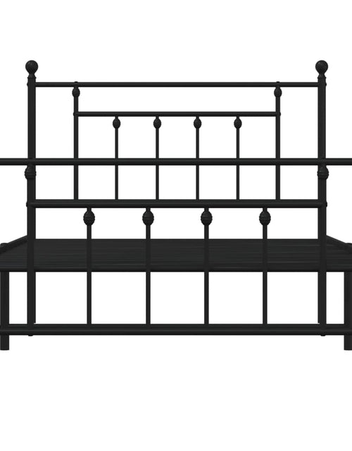 Загрузите изображение в средство просмотра галереи, Cadru pat metalic cu tăblii de cap/picioare, negru, 107x203 cm - Lando
