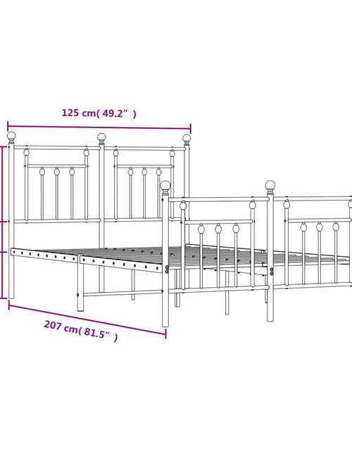 Încărcați imaginea în vizualizatorul Galerie, Cadru pat metalic cu tăblie de cap/picioare, negru, 120x200 cm - Lando
