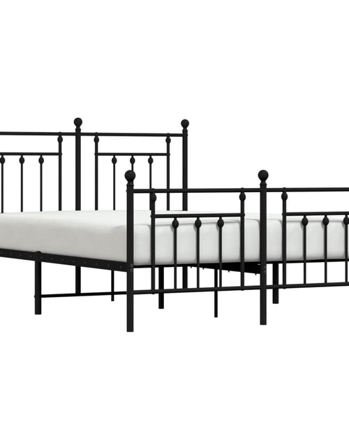 Încărcați imaginea în vizualizatorul Galerie, Cadru pat metalic cu tăblie de cap/picioare, negru, 150x200 cm - Lando
