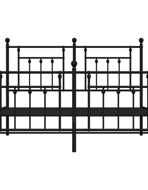 Încărcați imaginea în vizualizatorul Galerie, Cadru pat metalic cu tăblie de cap/picioare, negru, 150x200 cm - Lando
