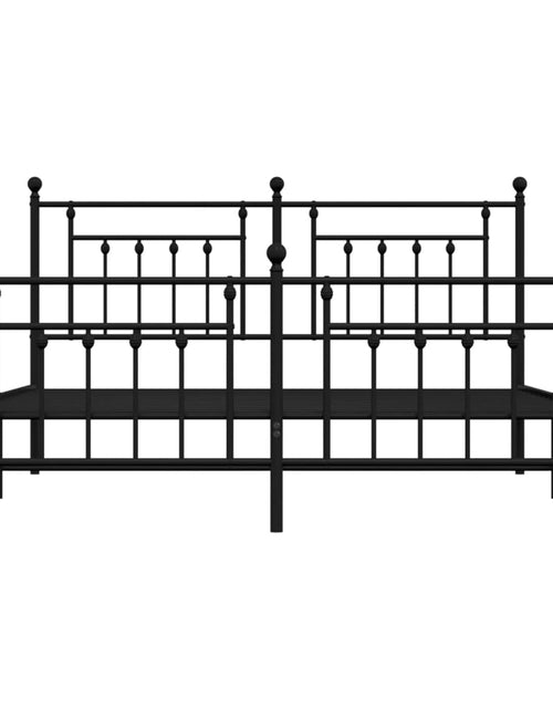 Încărcați imaginea în vizualizatorul Galerie, Cadru pat metalic cu tăblie de cap/picioare, negru, 160x200 cm - Lando
