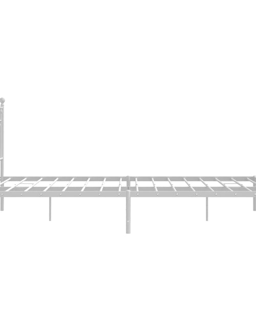 Загрузите изображение в средство просмотра галереи, Cadru de pat metalic cu tăblie, alb, 180x200 cm - Lando
