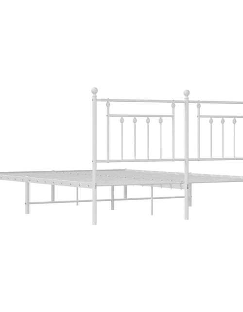 Încărcați imaginea în vizualizatorul Galerie, Cadru de pat metalic cu tăblie, alb, 180x200 cm - Lando
