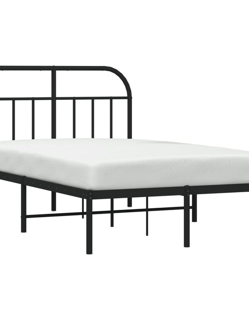 Încărcați imaginea în vizualizatorul Galerie, Cadru de pat metalic cu tăblie, negru, 120x200 cm - Lando
