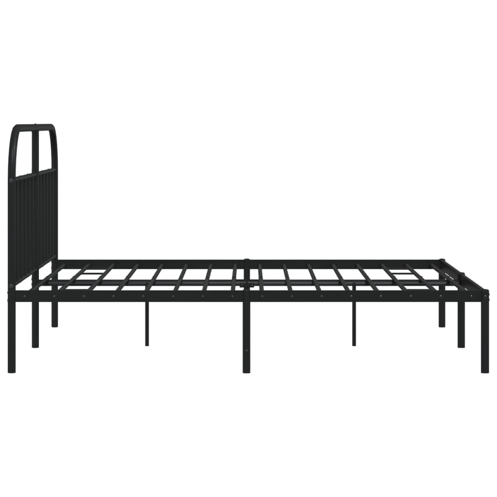 Cadru de pat metalic cu tăblie, negru, 180x200 cm - Lando