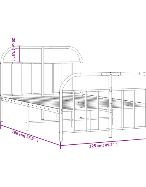 Încărcați imaginea în vizualizatorul Galerie, Cadru pat metalic cu tăblie de cap/picioare, negru, 120x190 cm - Lando
