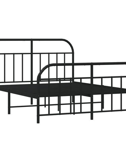 Încărcați imaginea în vizualizatorul Galerie, Cadru pat metalic cu tăblie de cap/picioare, negru, 140x200 cm - Lando
