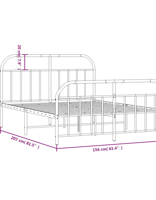 Încărcați imaginea în vizualizatorul Galerie, Cadru pat metalic cu tăblie de cap/picioare, negru, 150x200 cm - Lando
