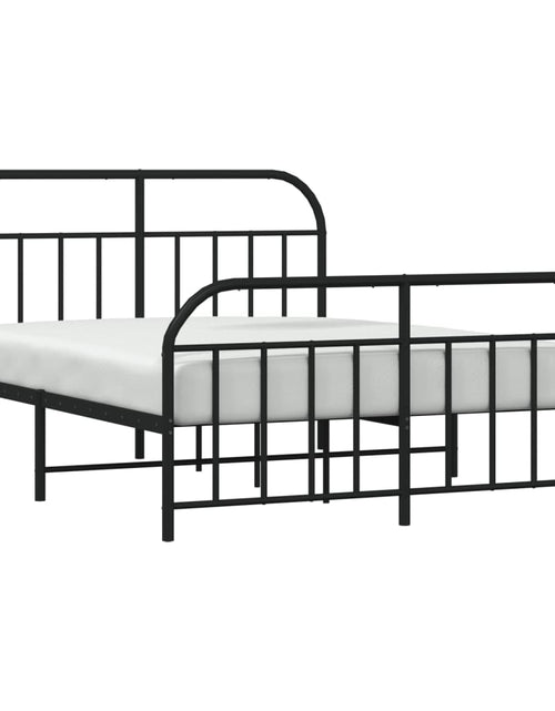 Încărcați imaginea în vizualizatorul Galerie, Cadru pat metalic cu tăblie de cap/picioare, negru, 180x200 cm - Lando
