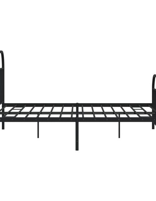 Загрузите изображение в средство просмотра галереи, Cadru pat metalic cu tăblii de cap/picioare, negru, 193x203 cm - Lando
