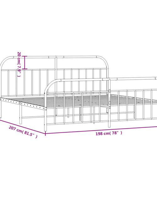Încărcați imaginea în vizualizatorul Galerie, Cadru pat metalic cu tăblii de cap/picioare, negru, 193x203 cm - Lando
