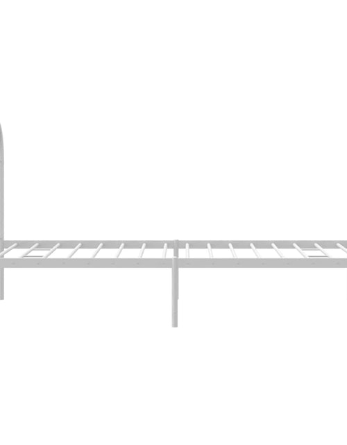 Загрузите изображение в средство просмотра галереи, Cadru de pat din metal cu tăblie, alb, 107x203 cm - Lando
