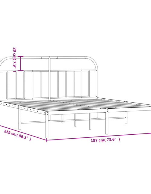 Încărcați imaginea în vizualizatorul Galerie, Cadru de pat metalic cu tăblie, alb, 183x213 cm - Lando
