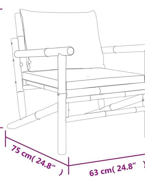 Încărcați imaginea în vizualizatorul Galerie, Scaune de grădină, perne gri închis, 2 buc., bambus - Lando
