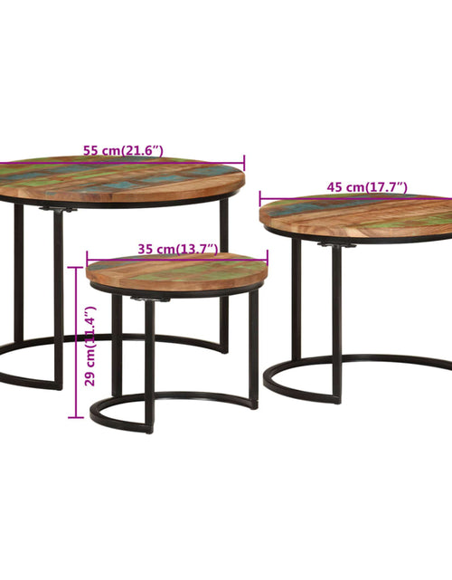 Încărcați imaginea în vizualizatorul Galerie, Mese suprapuse, 3 buc., lemn masiv reciclat Lando - Lando

