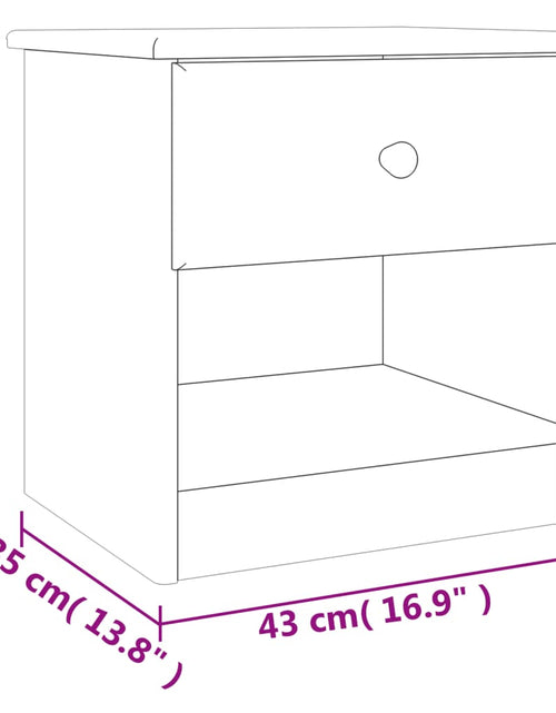 Încărcați imaginea în vizualizatorul Galerie, Noptieră ALTA, alb, 43x35x40,5 cm, lemn masiv de pin
