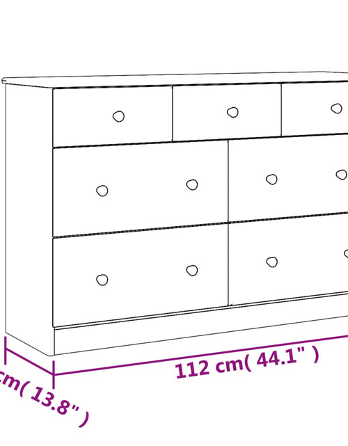 Încărcați imaginea în vizualizatorul Galerie, Comodă cu sertare ALTA, 112x35x73 cm, lemn masiv de pin - Lando
