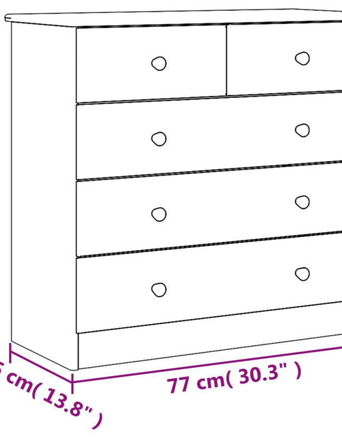 Încărcați imaginea în vizualizatorul Galerie, Comodă cu sertare ALTA, 77x35x73 cm, lemn masiv de pin - Lando
