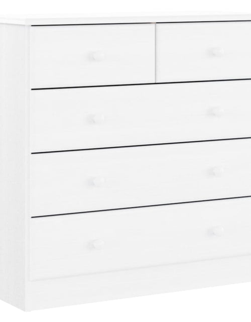 Încărcați imaginea în vizualizatorul Galerie, Comodă cu sertare ALTA, alb, 77x35x73 cm, lemn masiv de pin - Lando
