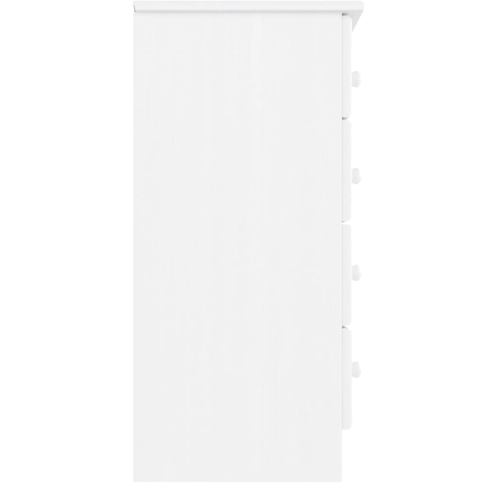 Comodă cu sertare ALTA, alb, 77x35x73 cm, lemn masiv de pin - Lando