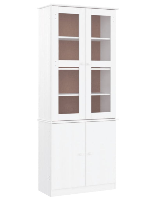 Загрузите изображение в средство просмотра галереи, Vitrină din sticlă „ALTA”, alb, 77x35x186,5 cm, lemn masiv pin Lando - Lando
