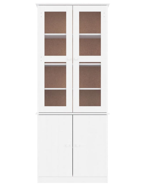 Încărcați imaginea în vizualizatorul Galerie, Vitrină din sticlă „ALTA”, alb, 77x35x186,5 cm, lemn masiv pin Lando - Lando
