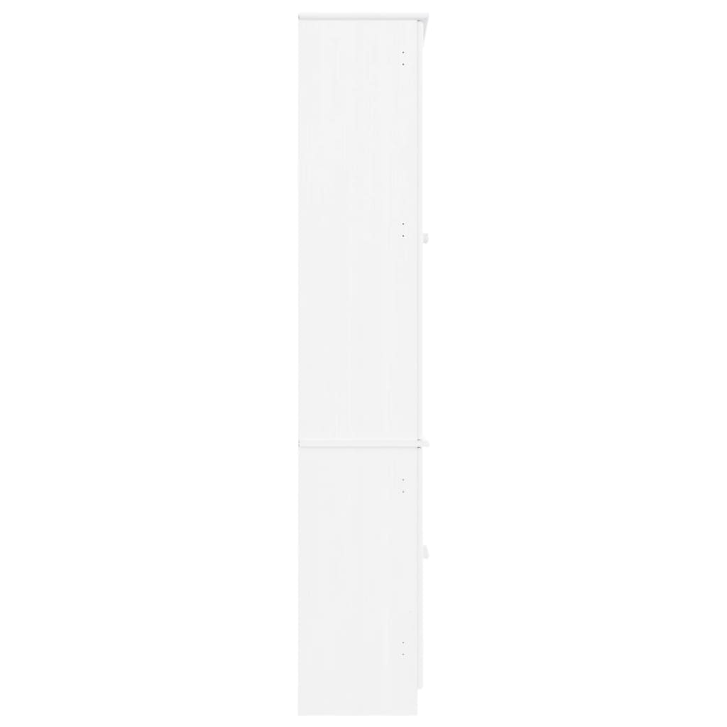 Vitrină din sticlă „ALTA”, alb, 77x35x186,5 cm, lemn masiv pin Lando - Lando