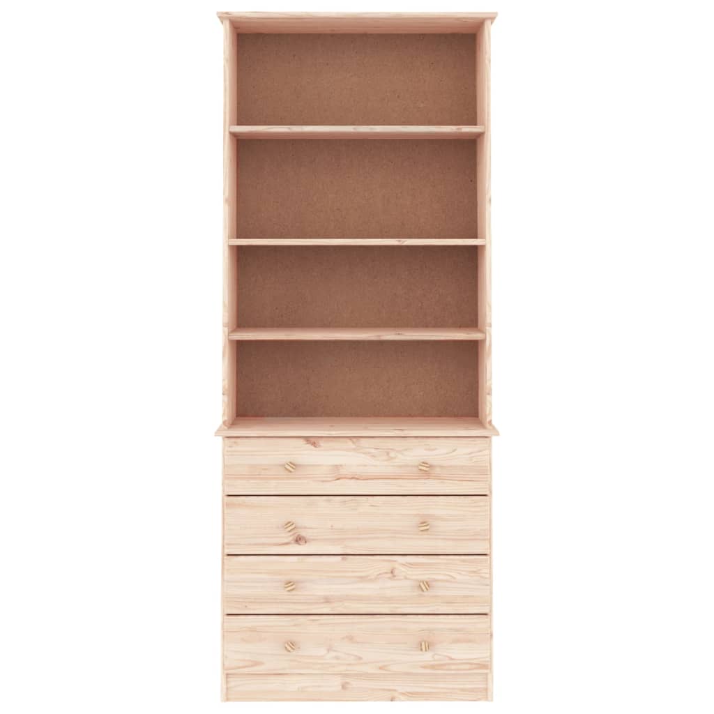 Bibliotecă cu sertare „ALTA”, 77x35x186,5 cm, lemn masiv de pin Lando - Lando