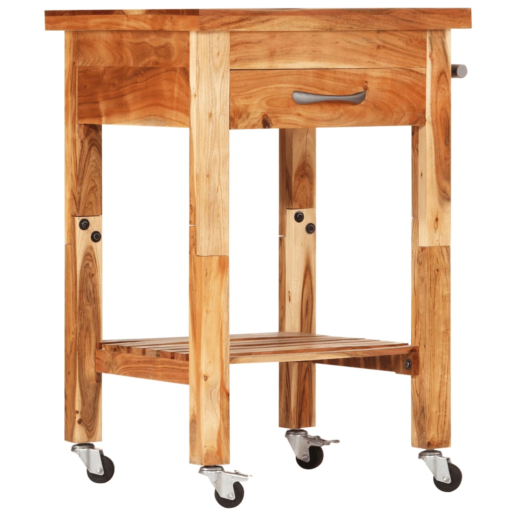 Cărucior de bucătărie, 55x55x89 cm, lemn masiv de acacia - Lando