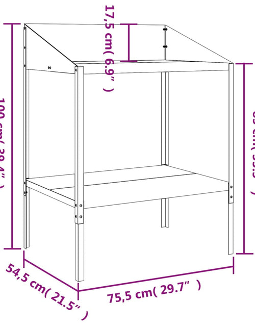 Încărcați imaginea în vizualizatorul Galerie, Suport de plante, antracit, 75,5x54,5x100 cm, oțel galvanizat Lando - Lando

