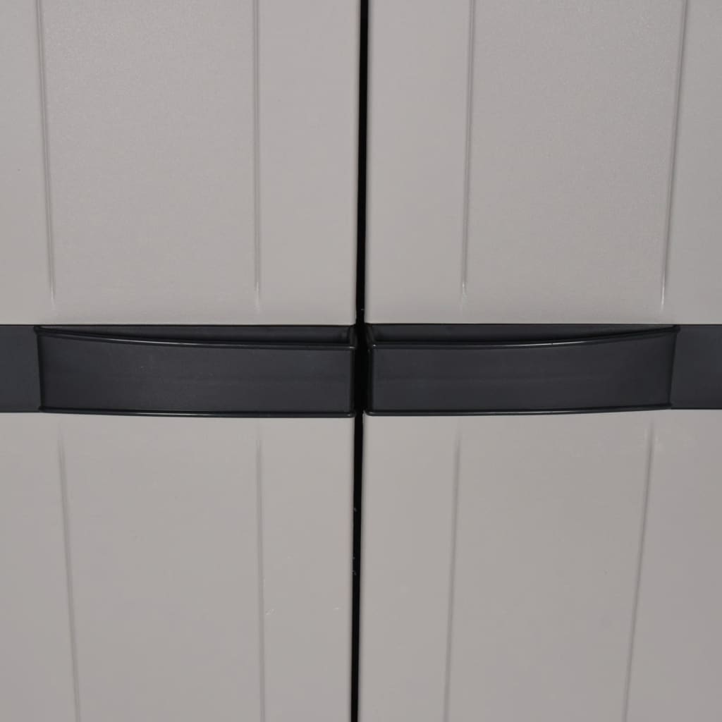 Dulap depozitare de exterior, gri și negru, 65x37x165 cm, PP - Lando