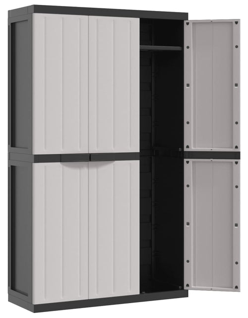 Încărcați imaginea în vizualizatorul Galerie, Dulap depozitare de exterior, gri și negru, 97x37x165 cm, PP - Lando
