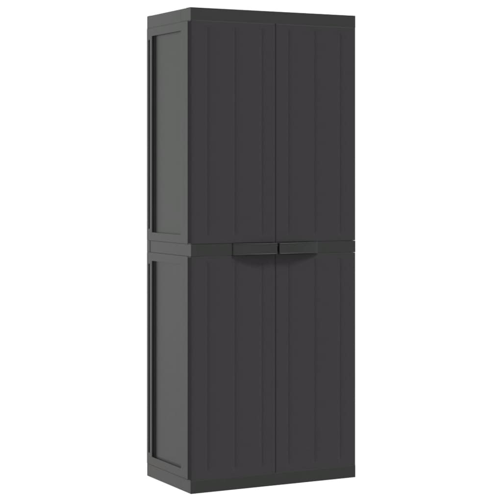 Dulap depozitare de exterior, negru, 65x37x165 cm, PP - Lando