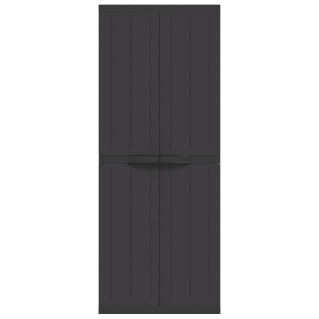 Dulap depozitare de exterior, negru, 65x37x165 cm, PP - Lando